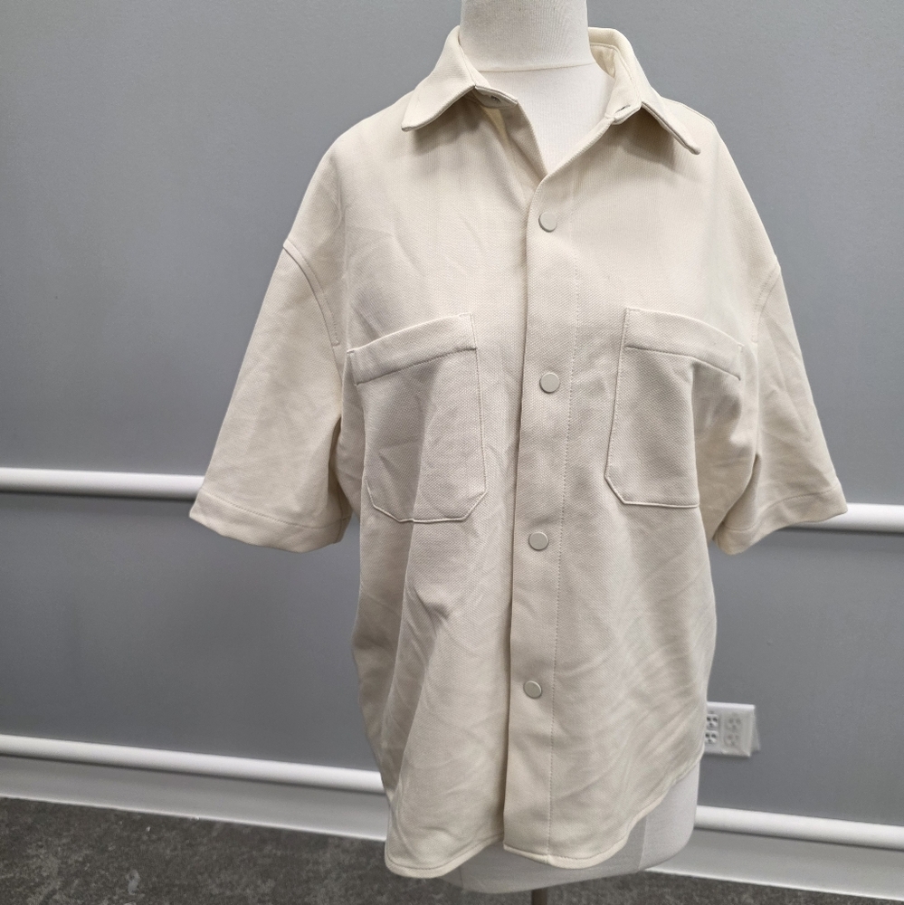 Zara Cream Casual Button Down Shirt